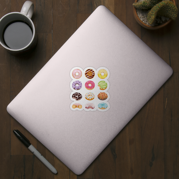 Dozen Colorful Donuts with Sprinkles by figandlilyco